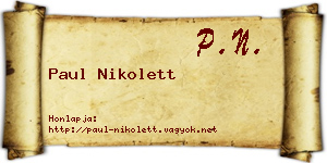 Paul Nikolett névjegykártya