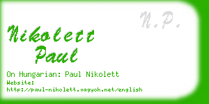 nikolett paul business card